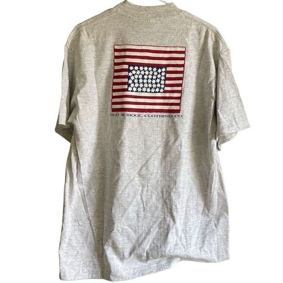 Vtg SofTee TShirt Unisex XL Americana Flag Double Sided Screenprint Made in USA - Picture 3 of 8